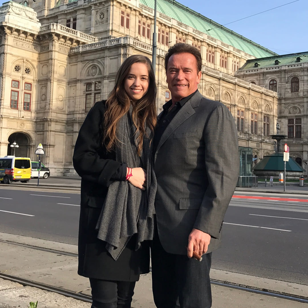 Christina Schwarzenegger with her father Arnold Schwarzenegger